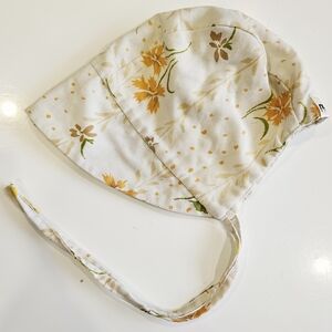 Floral Kids Bonnet - White and Yellow